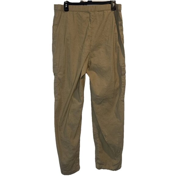 Athleta Women’s Tan Flax Paradise Mid Rise Linen Blend Pull On Cargo Pants Sz M - Picture 7 of 15